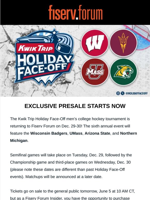 Exclusive Presale Starts Now: Kwik Trip Holiday Face-Off