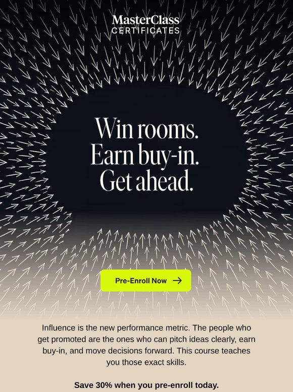Save 30%. Build influence. Get ahead.