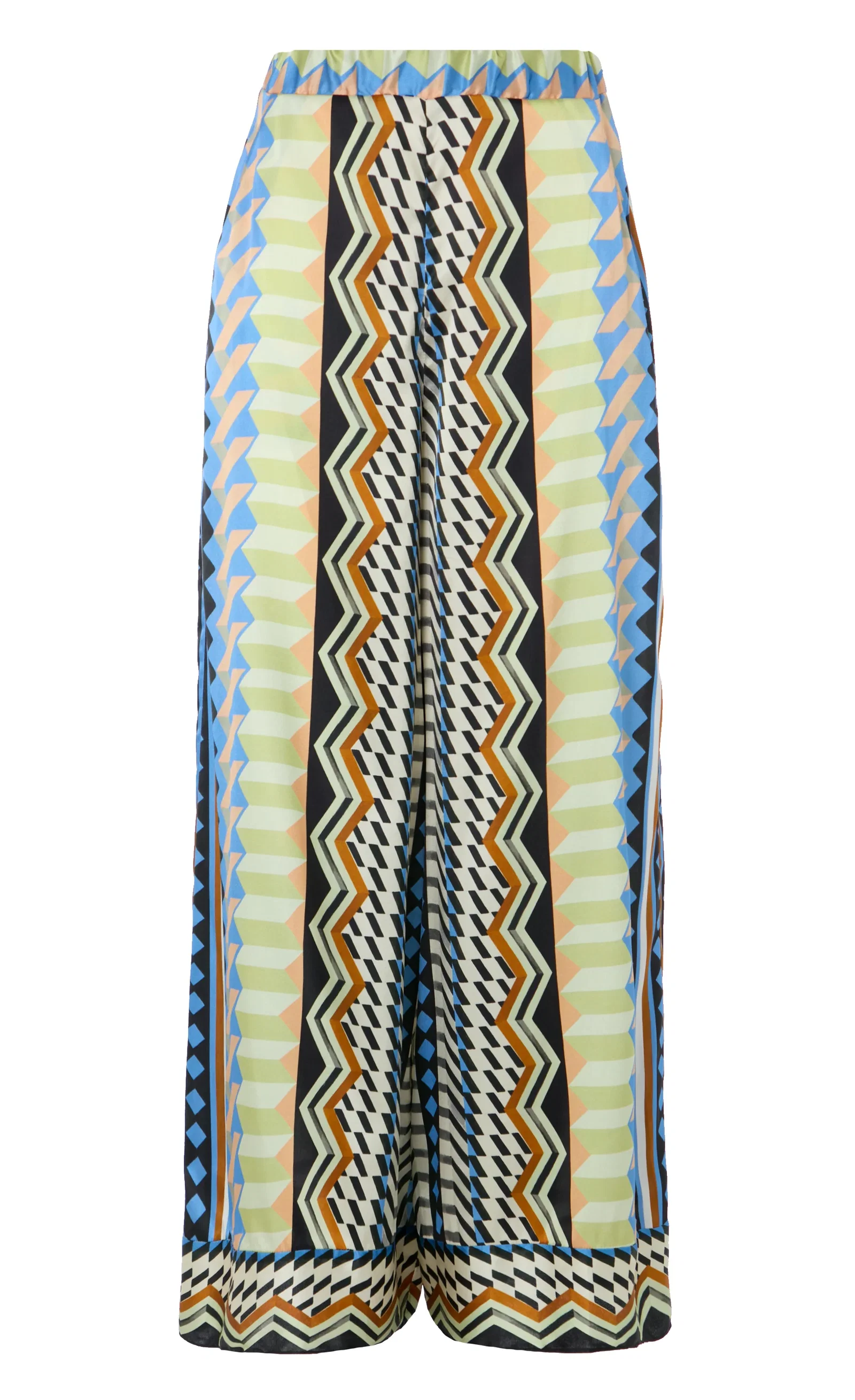 Image of Meryl Palazzo Trousers - Provence Blue Mix