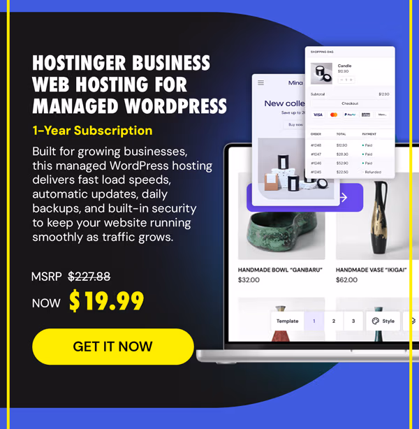 Hostinger Business Web Hosting for Managed WordPress