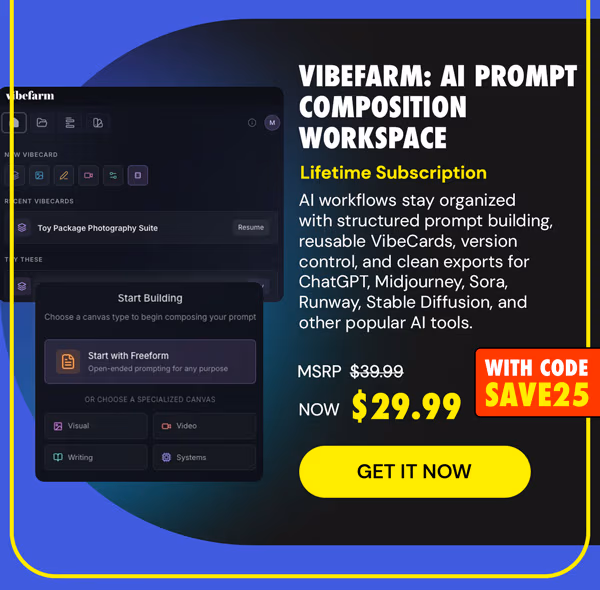 VibeFarm - AI Prompt Composition Workspace: Lifetime Subscription