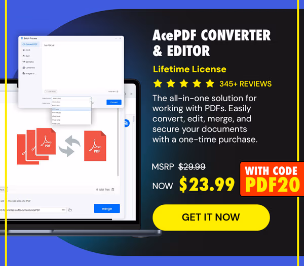 AcePDF Converter & Editor: Lifetime License