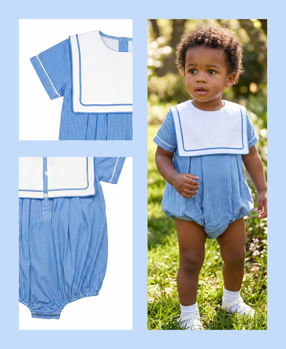 Cobalt Gingham Knit Bubble