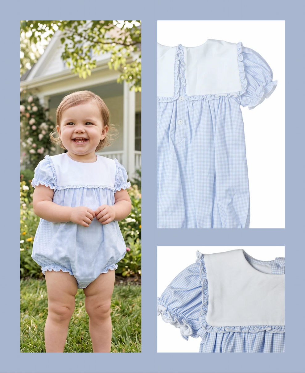 Blue Gingham Bib Collection