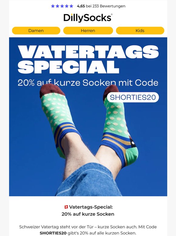 20% auf kurze Socken – nur dieses Wochenende! ⚡️