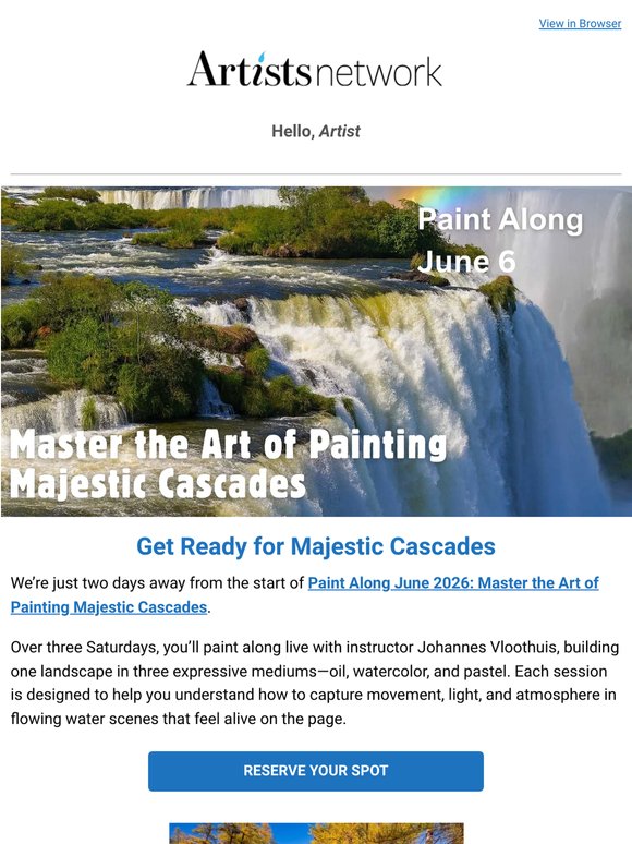 2 Days Away: Let’s Get Ready to Paint Cascades