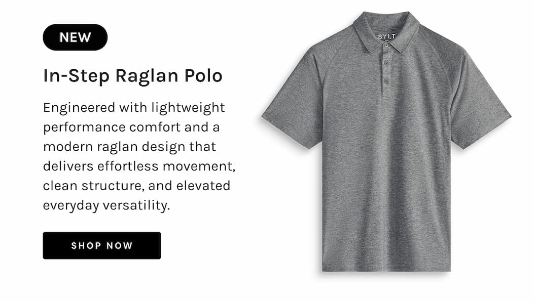 NEW In-Step Raglan Polo Engineered with lightweight performance comfort and a modern raglan design that delivers effortless movement, clean structure, and elevated everyday versatility. Shop NOW