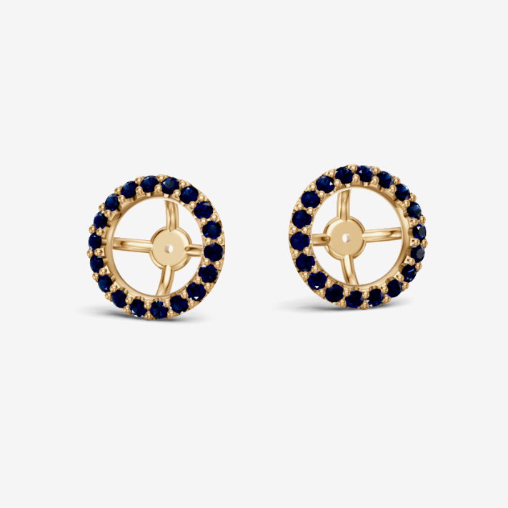 blue sapphire halo earring jackets