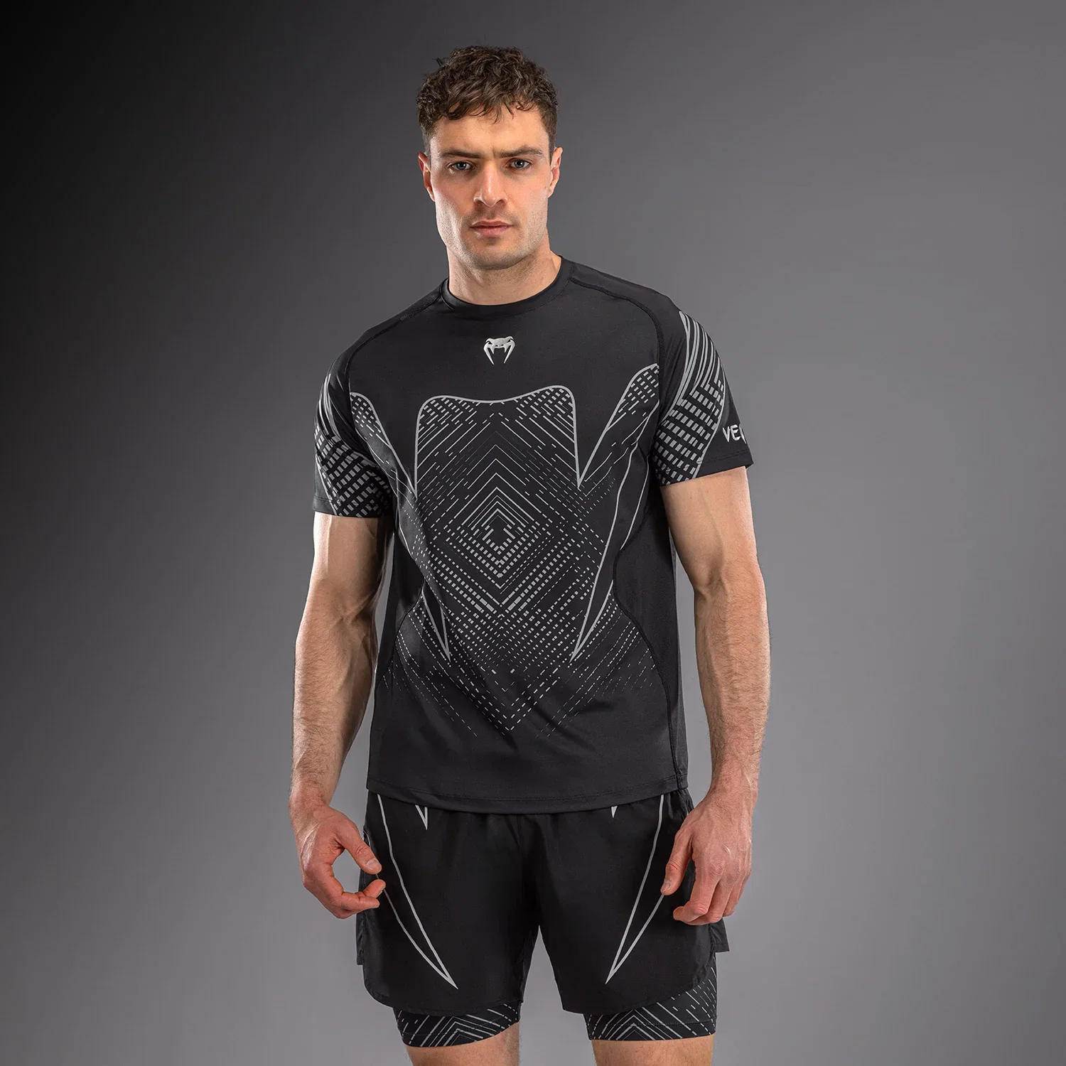 Image of Venum Midnight Fury Dry-Tech T-Shirt - Black/Grey/Silver