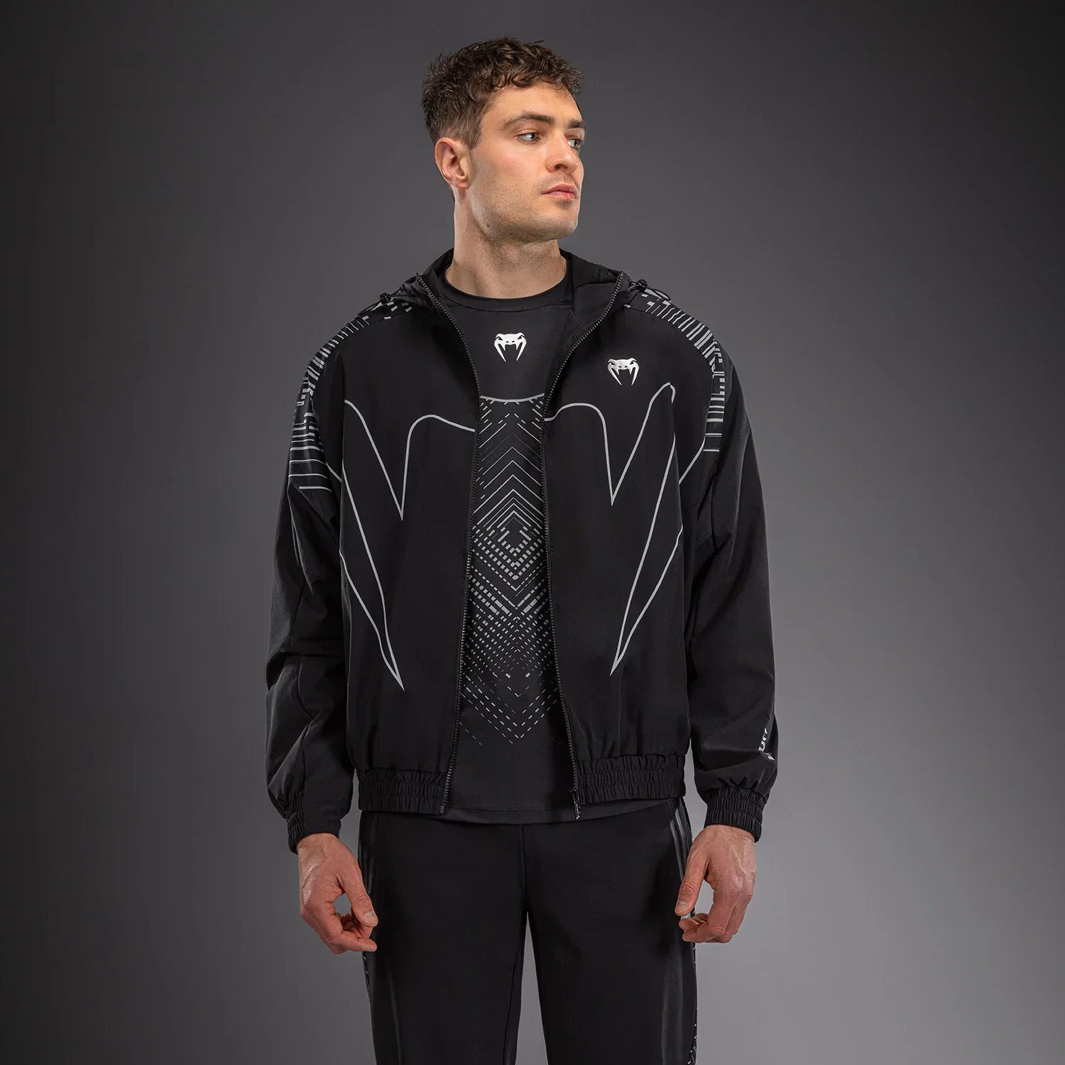 Image of Venum Midnight Fury Track Jacket - Black/Grey/Silver