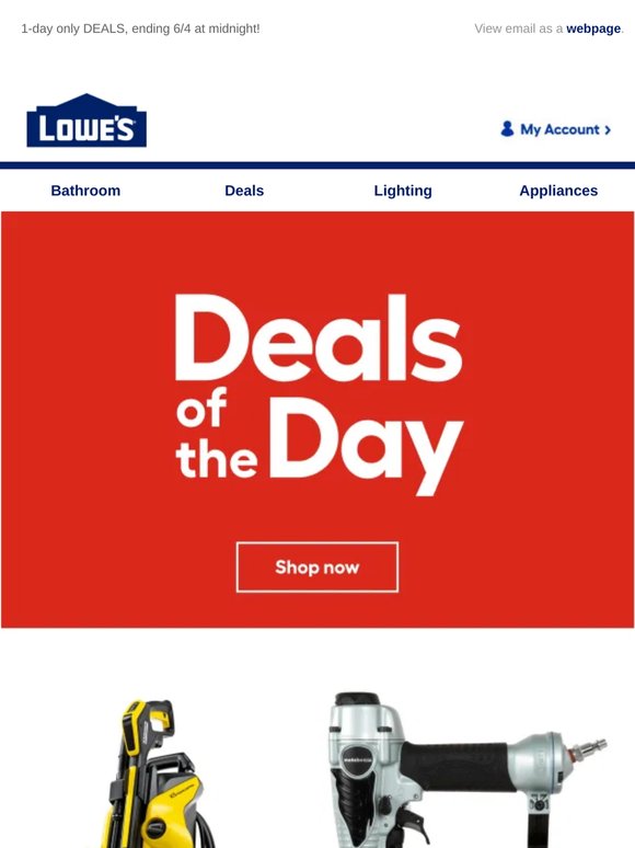 Big savings. One day only.