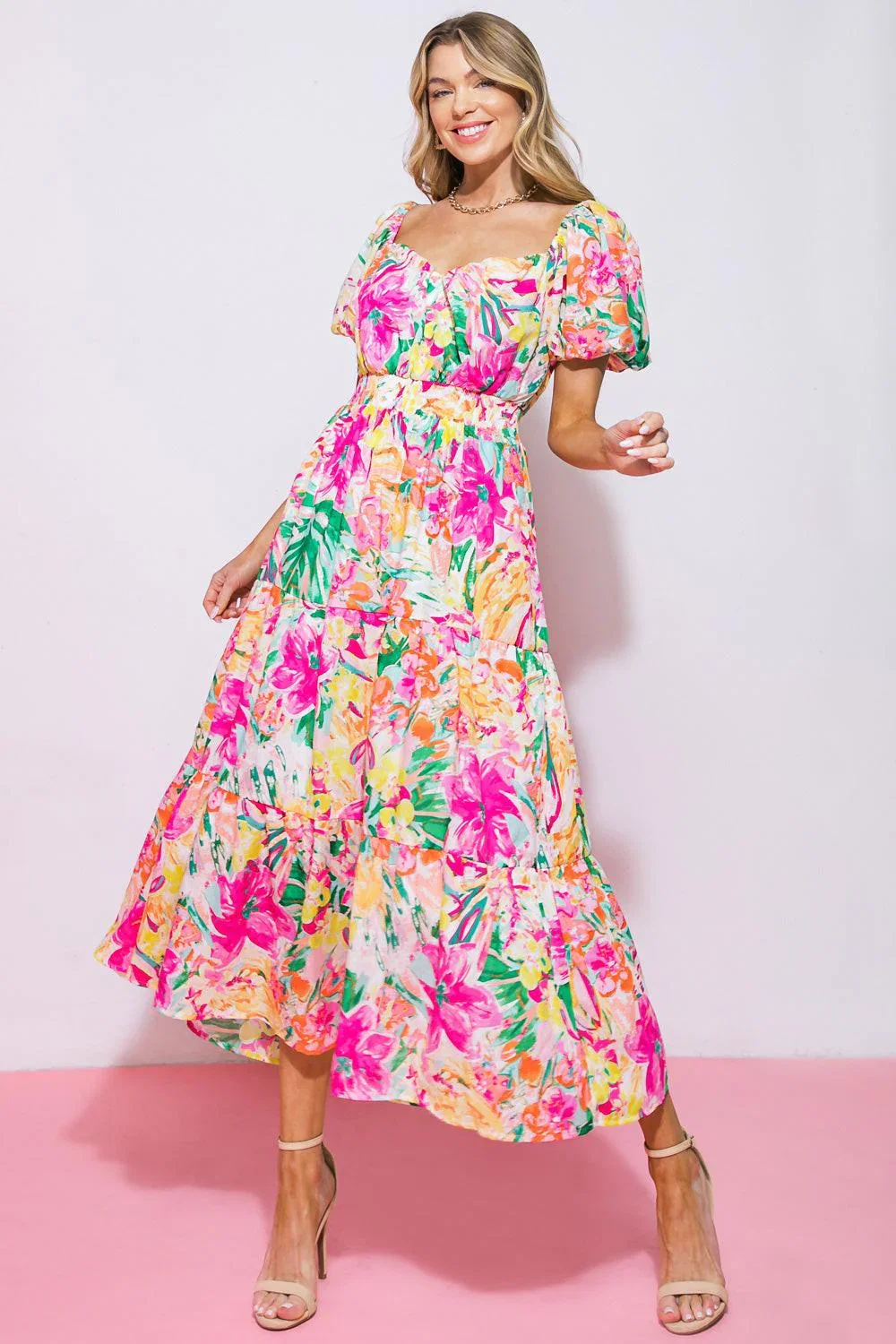 Image of It Starts Now Woven Midi Dress