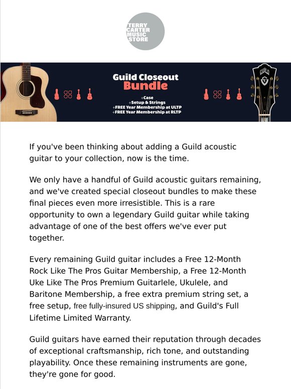 Guild Acoustic Guitars Closeout Deals