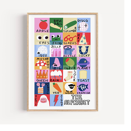Children’s Educational Alphabet Nursery Art Print