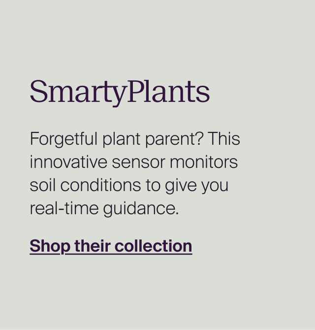 SmartyPlants Forgetful plant parent? This innovative sensor monitors soil conditions to give you real-time guidance.