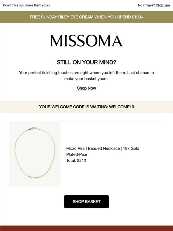 It's your last chance to checkout