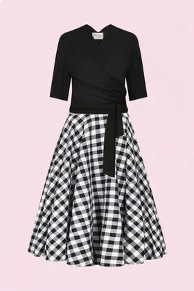 Gingham Circle Midi Skirt