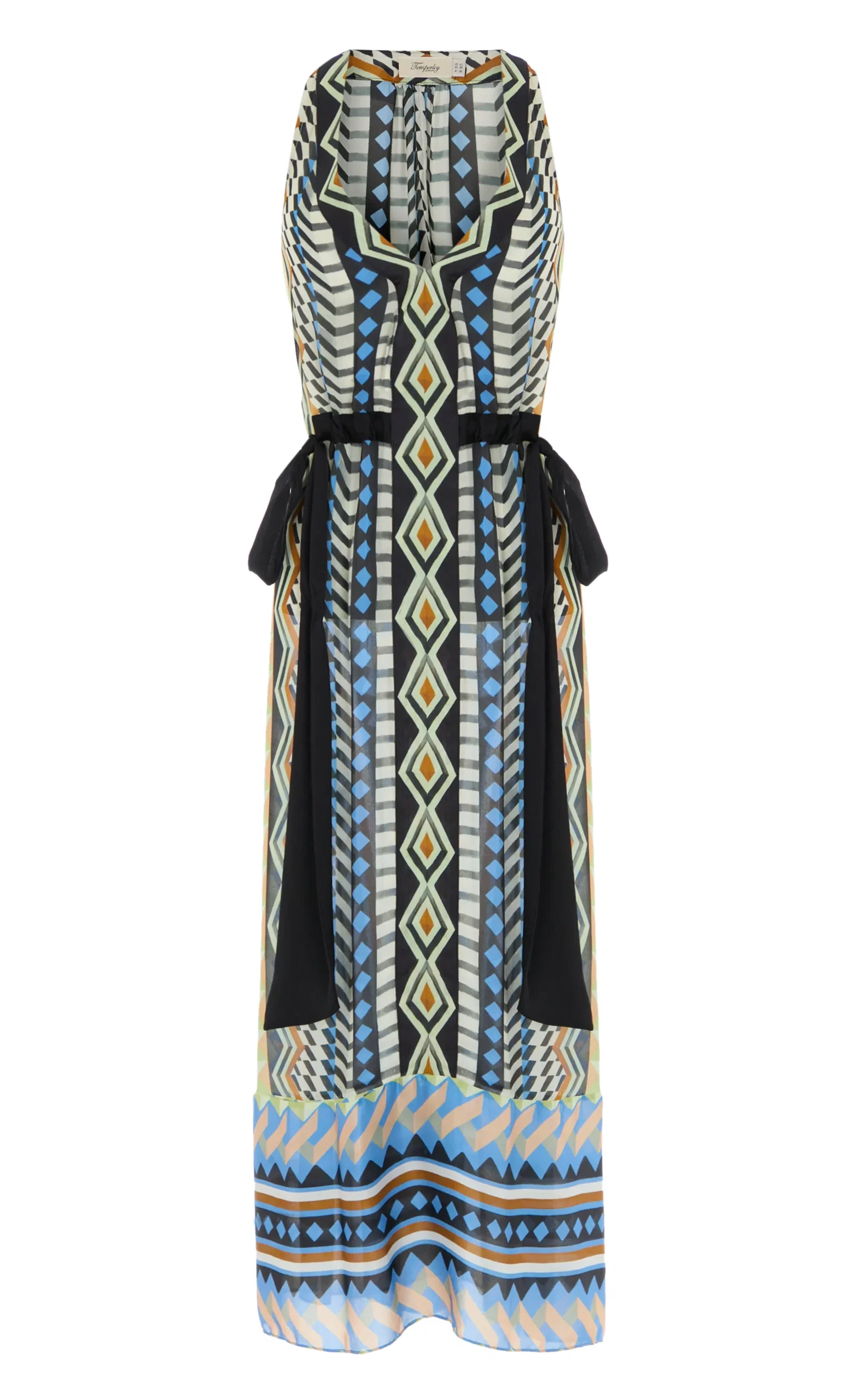 Image of Meryl V-Neck Dress - Provence Blue Mix