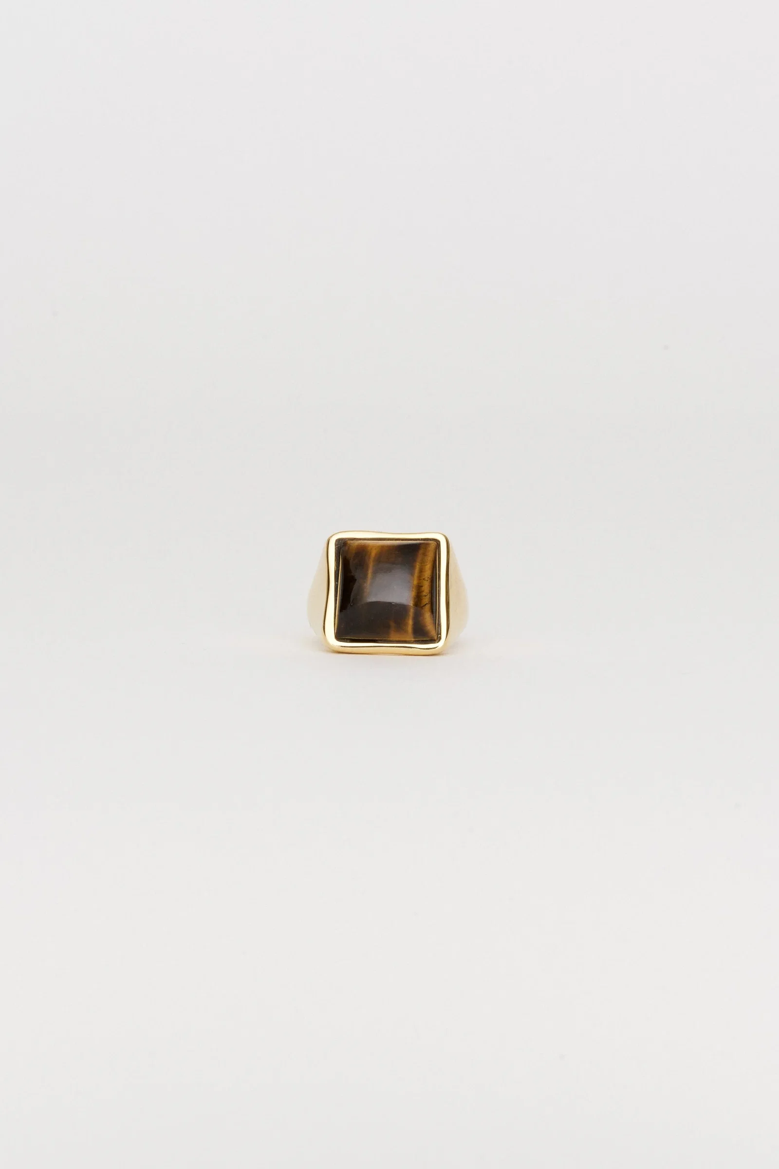 Image of The Luques Square Signet Ring in Tigers Eye