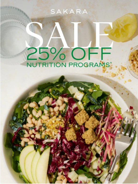 25% Off Nutrition Programs Starts Now