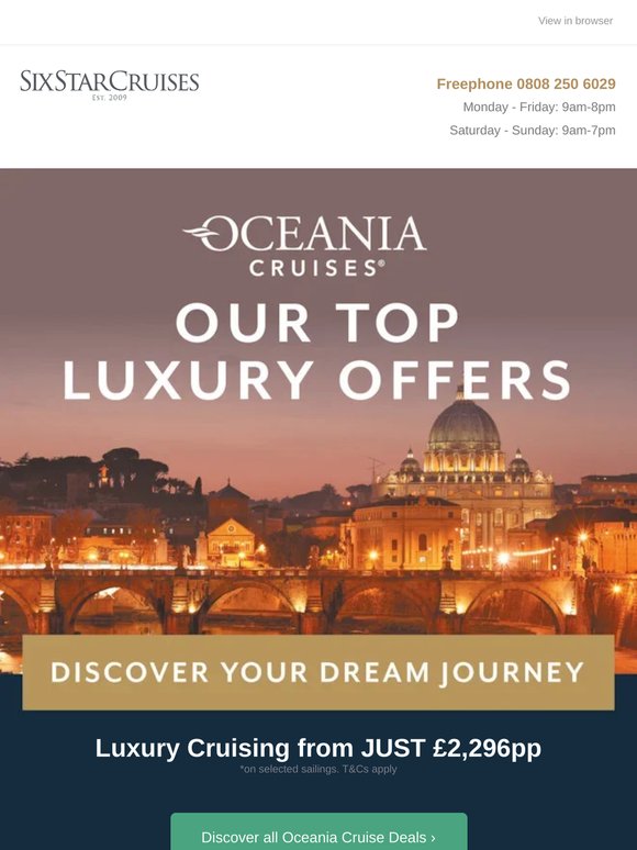 Luxury Awaits with Our Top Oceania Cruises Offers!
