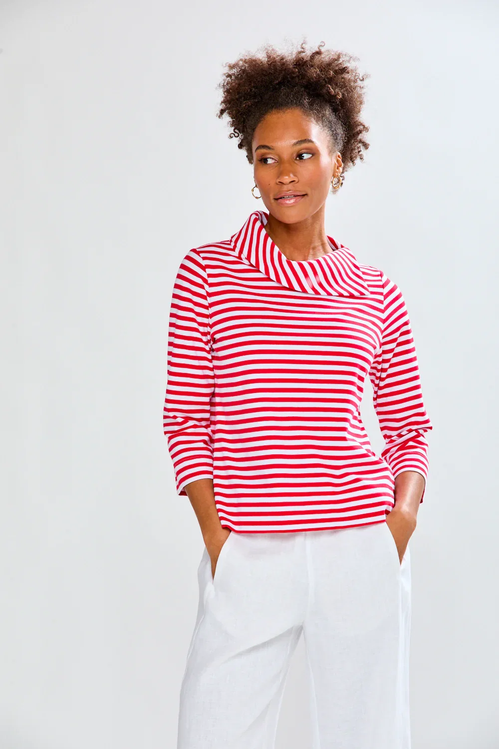 Image of The Stripe Spencer Top in Red