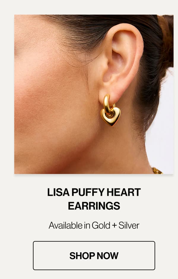 Shop Now | Lisa Puffy Heart Earrings