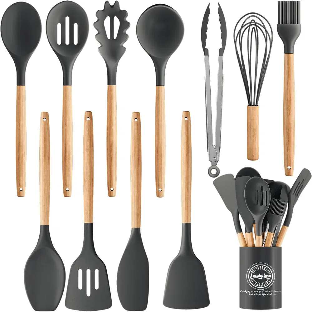 12-Piece Silicone Cooking Utensil Set – Nonstick Kitchen Tools for Cooking – Heat-Resistant Cookware Accessories