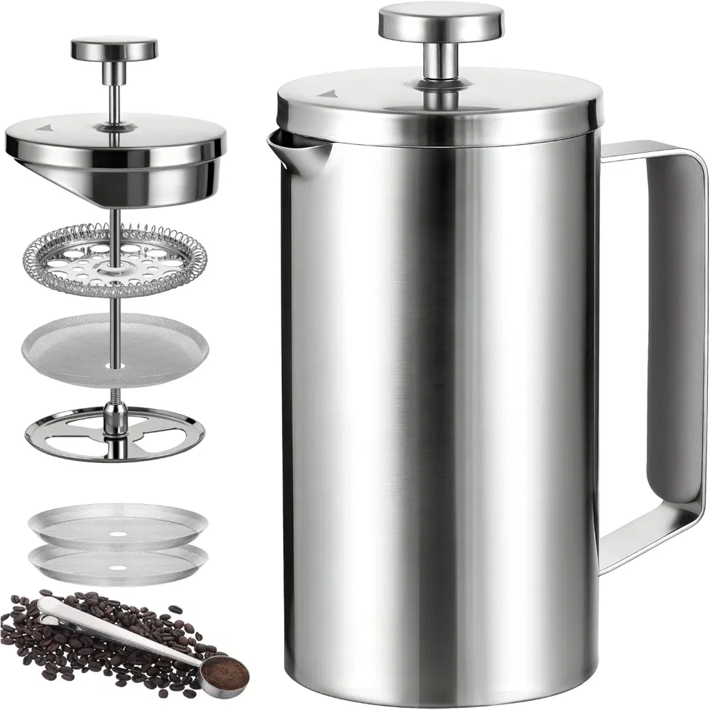 600ml Stainless Steel French Press Coffee Maker with Double Wall Insulation