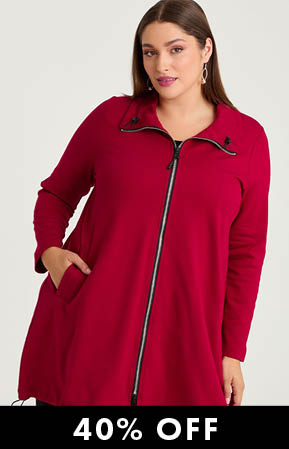 Bamboo Ponte Carmine Jacket in Deep Red