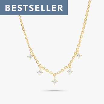 Lab grown diamond dangle necklace in vermeil 1/4 ct. tw.