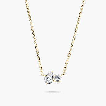 Lab grown diamond toi et moi necklace in 10k yellow gold 1/3 ct. tw.