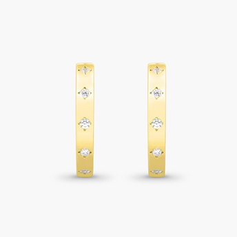 Lab grown diamond five stone hoop earrings in vermeil 20mm 1/4 ct. tw.