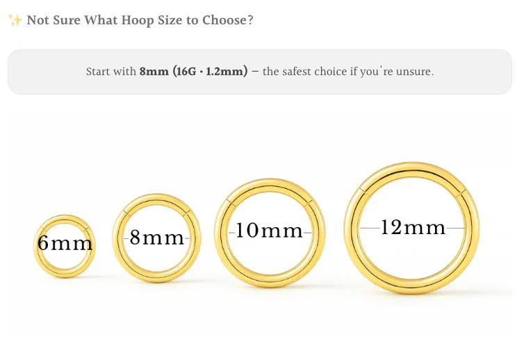 Glitter Hoop Sizes