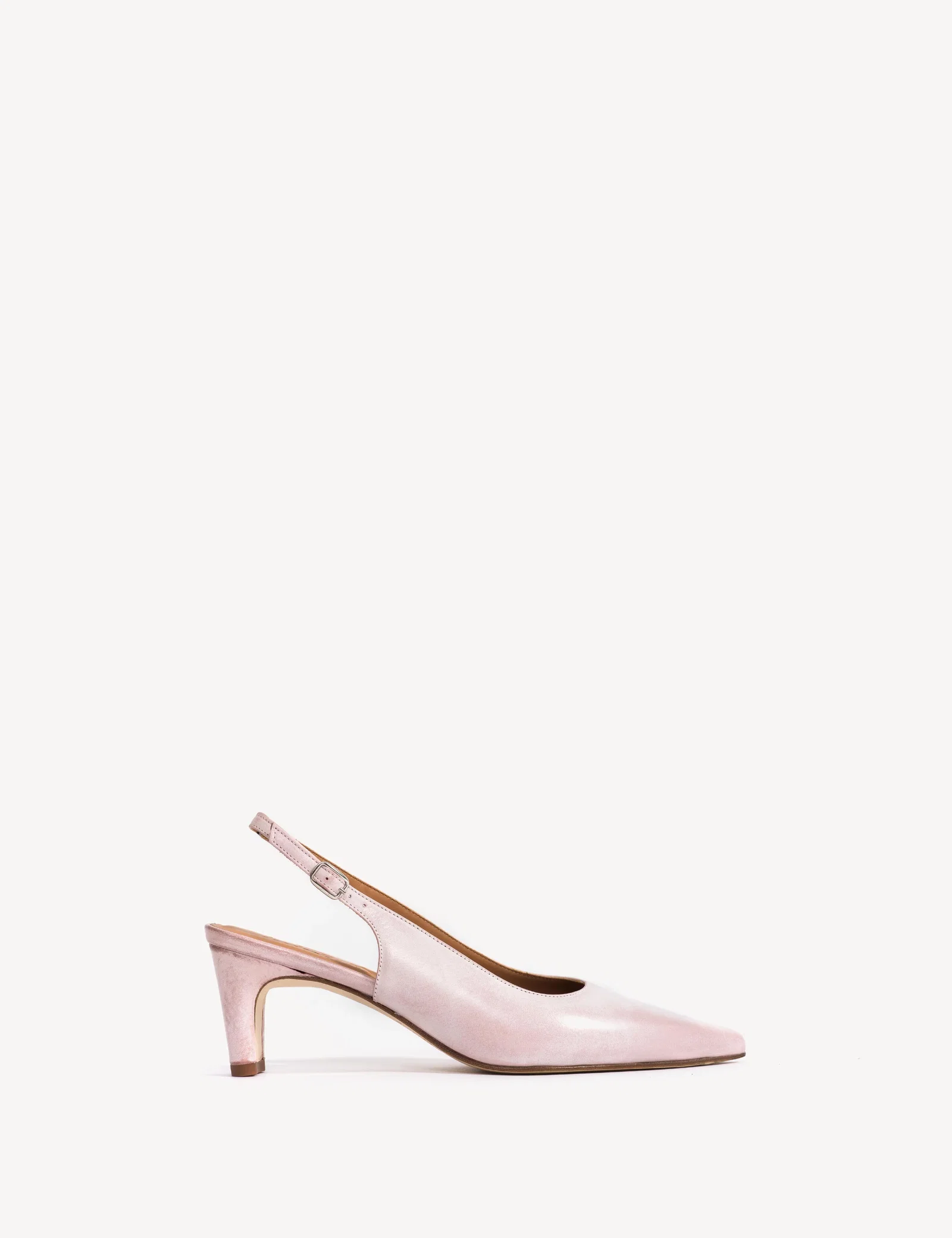 Image of Liz Slingback Pump In Pink Escovado Leather