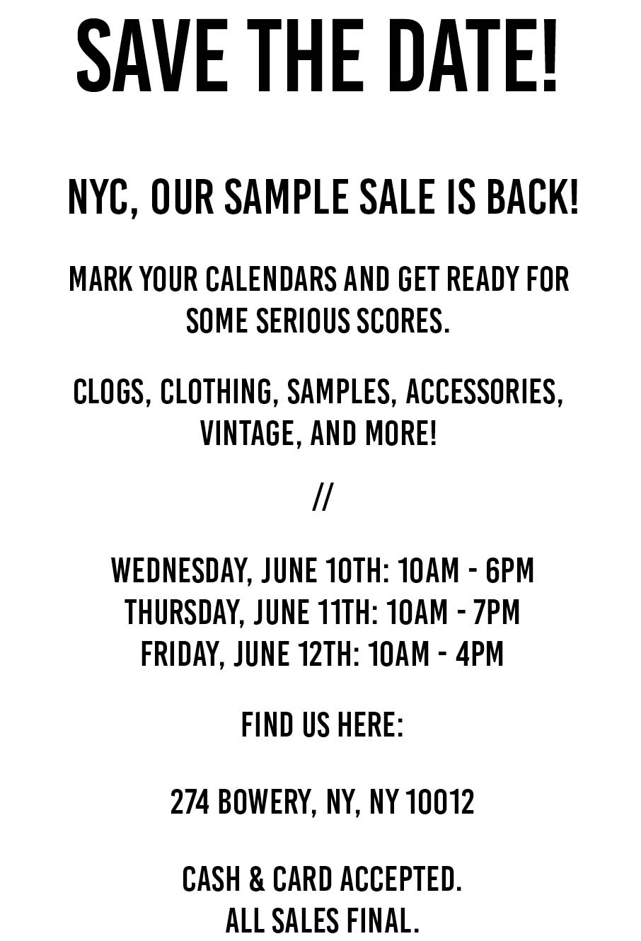 SAVE THE DATE