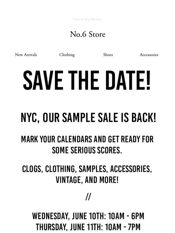 SAVE THE DATE