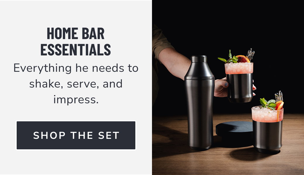 Home Bar Essentials // Everything he needs to shake, serve, and impress. [Shop The Set]