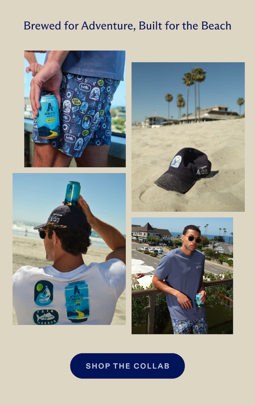 Brewed for Adventure, Built for the Beach ATHLETIC ATHLETIC BREWING CO IPA HARBOR SHOP THE COLLAB