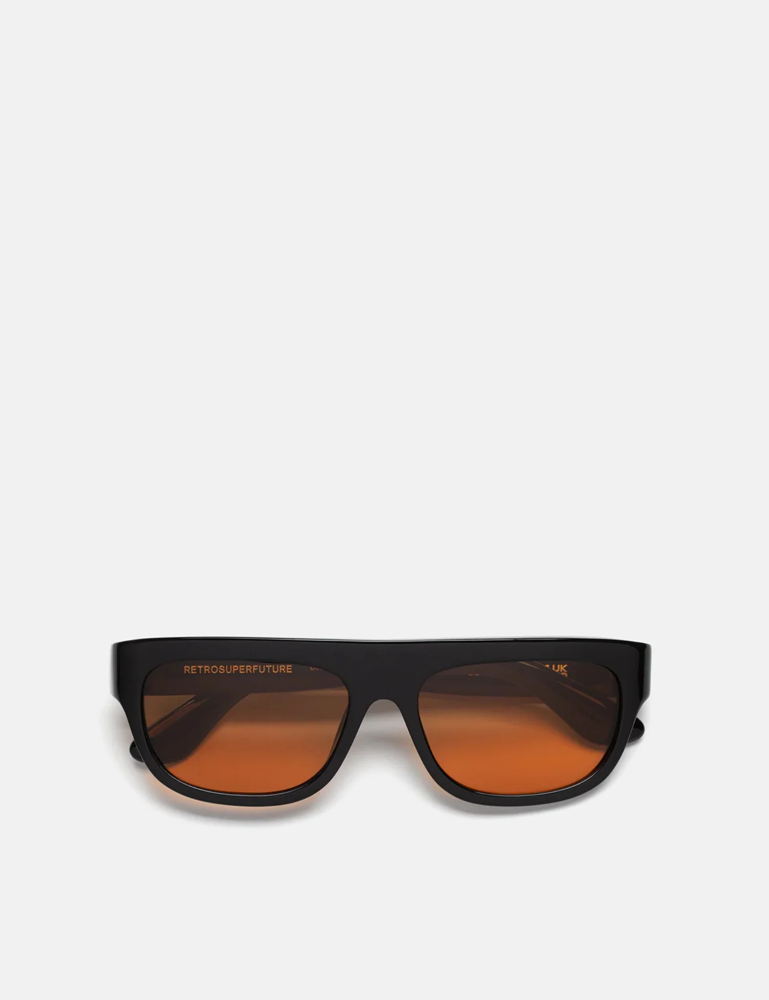 Image of RetroSuperFuture Serioso Refined Sunglasses Black/Orange