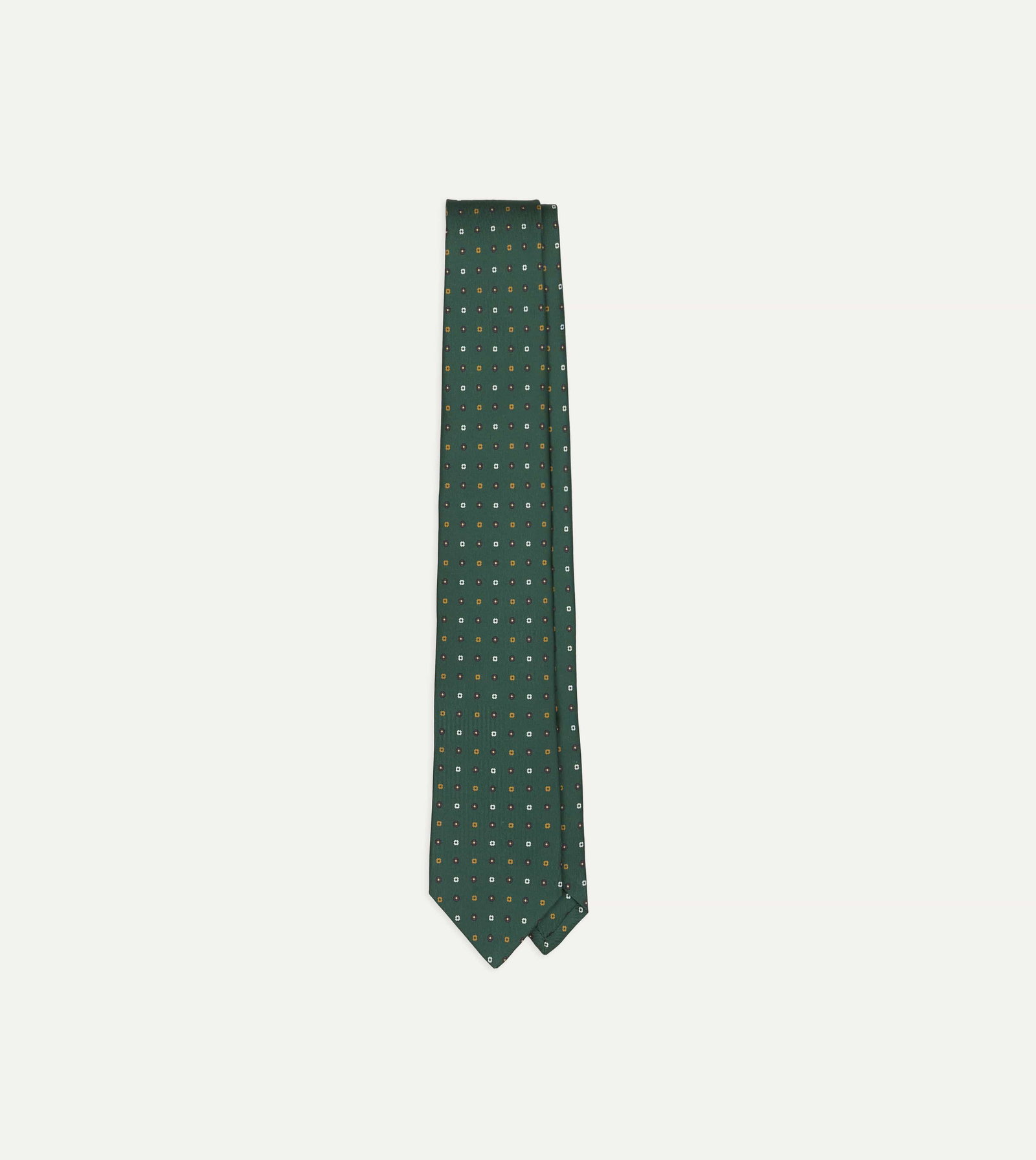 Image of Drake’s for St. Regis Geometric Flower Print Silk Self-Tipped Tie