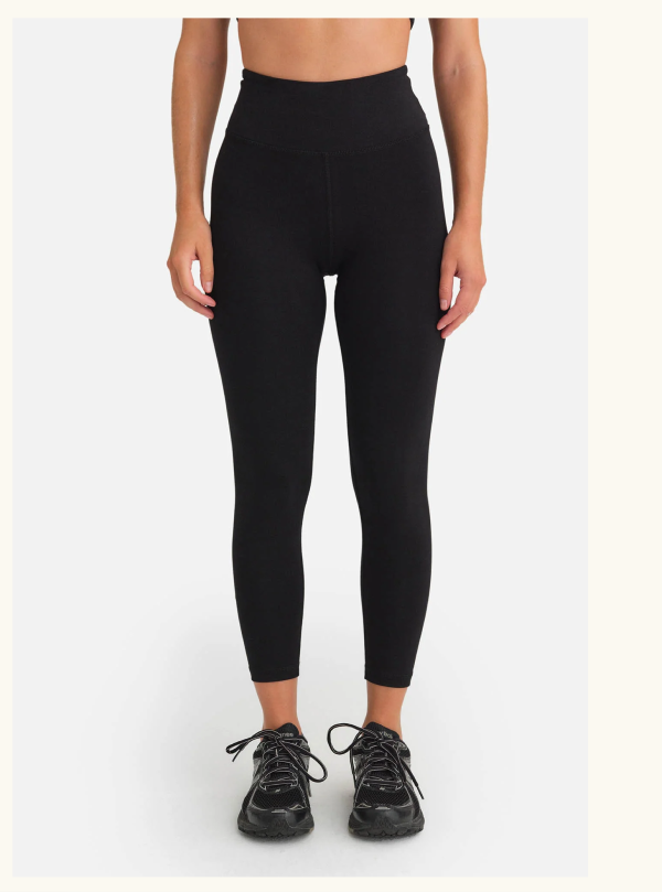 Organic Stretch Midi Legging in Jet Black