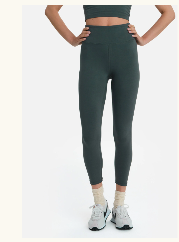 Organic Stretch Midi Legging in Forest