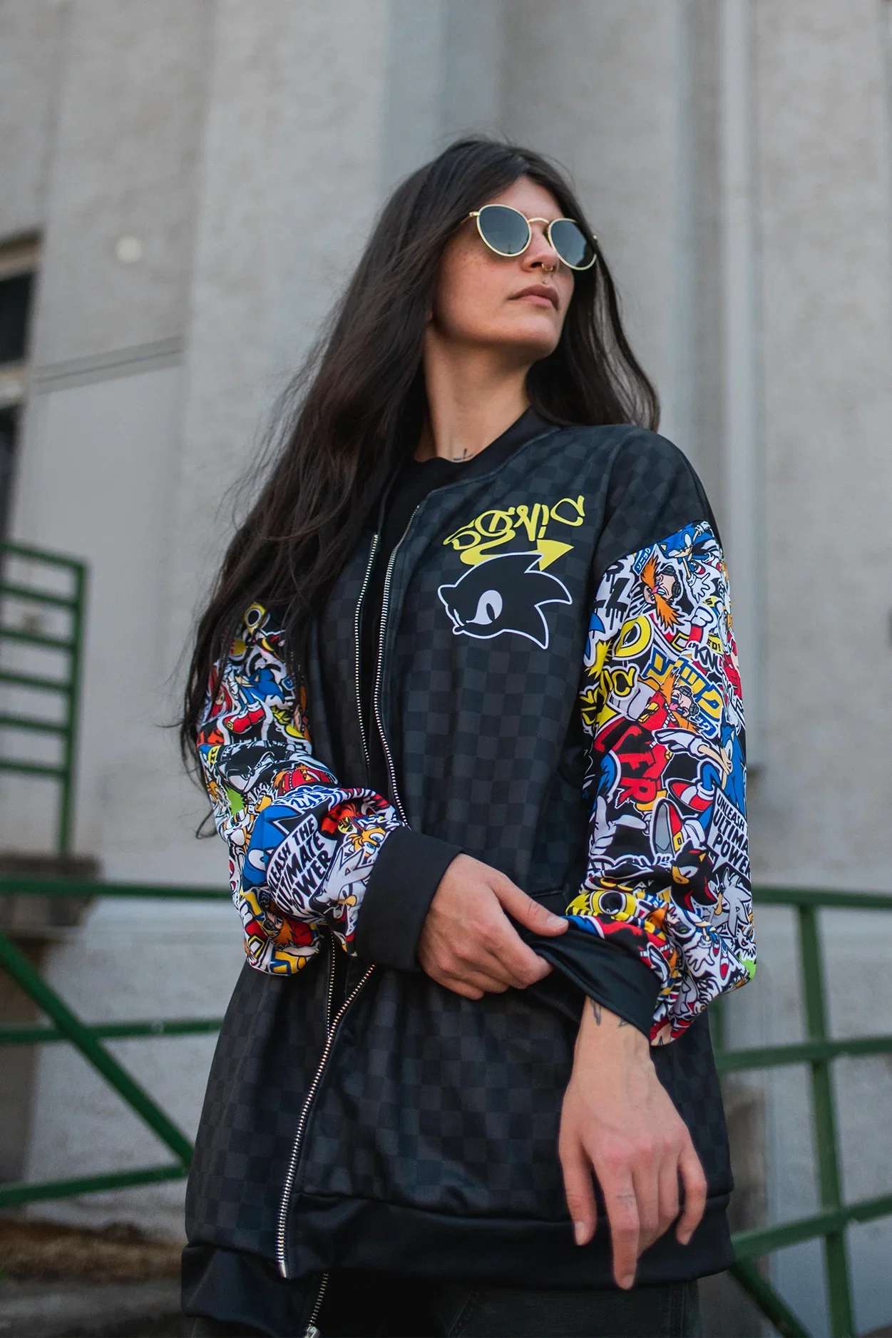 Image of Sonic Sticker Bomb Bomber Jacket