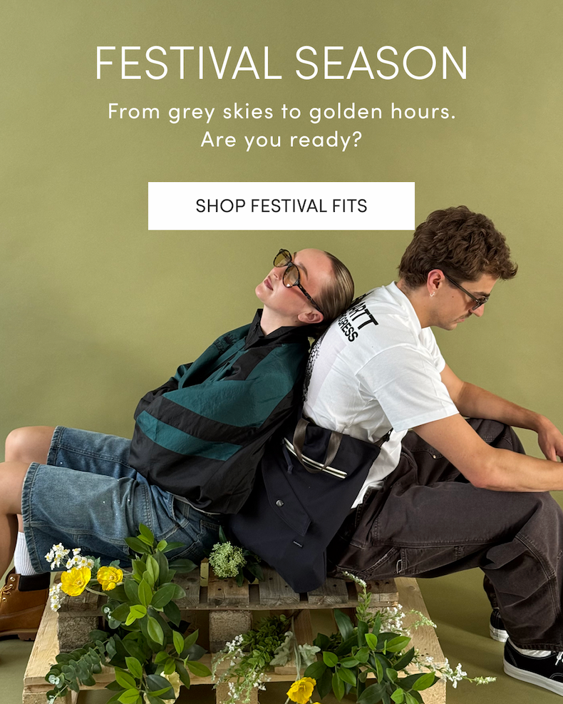 Festival Season. From grey skies to golden hours. Are you ready? Shop Festival Fits