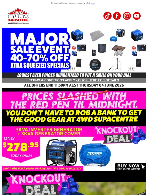 LOAD UP 🛍️ Only 6 Hours Left To Bag Today’s Best Ever Price Knockout Deals ⏳