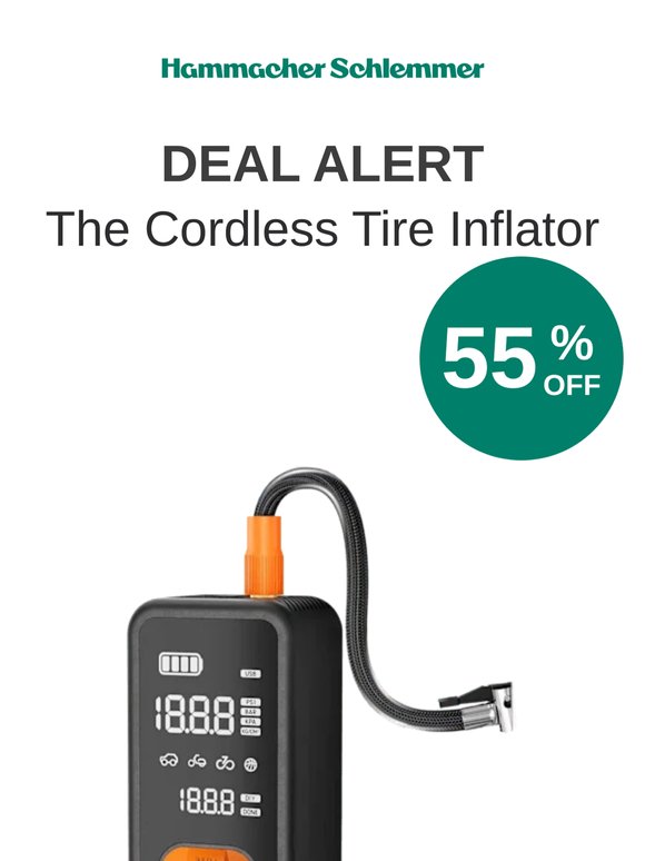 55% off the cordless tire inflator