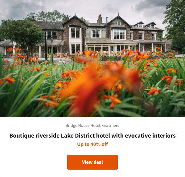 Boutique riverside Lake District hotel with evocative interiors