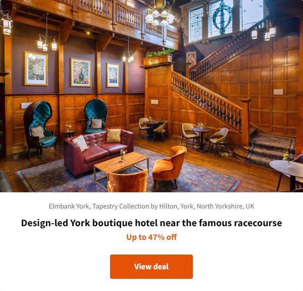 Design-led York boutique hotel near the famous racecourse