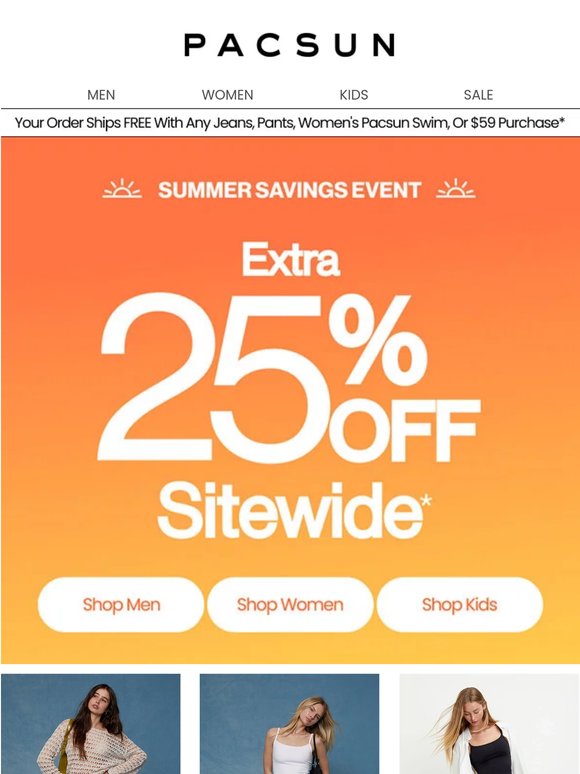 Your summer rotation → EXTRA 25% OFF